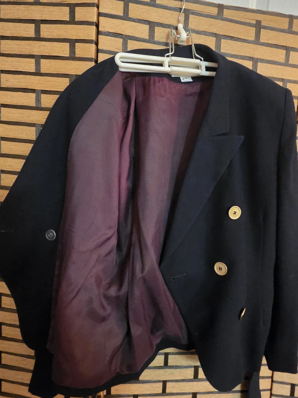 Vintage Christian Dior Boutique Paris Navy Wool Belted Blazer & Skirt Suit Set